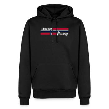 Trondheim - Norway Flag - Norge - Norwegen Flagge - Männer Premium Bio Hoodie - Schwarz - Vorne - Nico (187cm)
