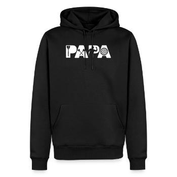 Papa Darts Player Master Dartboard Silhouette - Men’s Premium Organic Hoodie - black - Front - Nico (187cm)