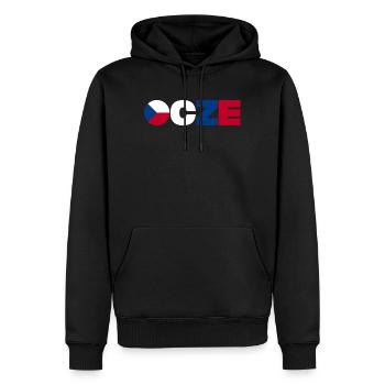 République tchèque - Sweat à capuche Premium bio Homme - noir - Devant - Nico (187cm)