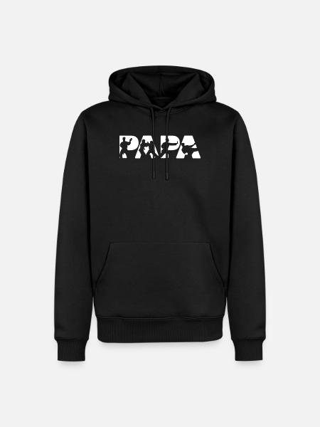Judo Papa Martial Arts Master Silhouette - Men’s Premium Organic Hoodie - black