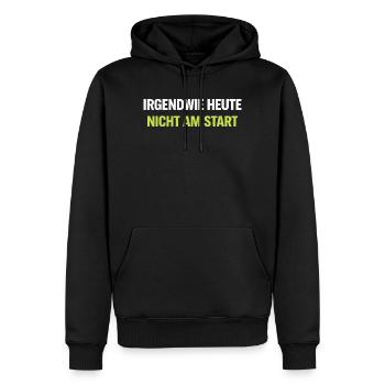 Irgendwie Heute Nicht Am Start – Neon Typo - Männer Premium Bio Hoodie - Schwarz - Vorne - Nico (187cm)
