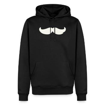 Schnurrbart-Contrast Design - Männer Premium Bio Hoodie - Schwarz - Vorne - Nico (187cm)
