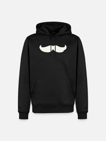 Schnurrbart-Contrast Design - Männer Premium Bio Hoodie - Schwarz