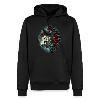 vie - Sweat à capuche Premium bio Homme - noir - Devant - Nico (187cm)