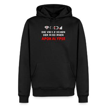Nerd Geek Lustige Internet Akku - Männer Premium Bio Hoodie - Schwarz - Vorne - Nico (187cm)
