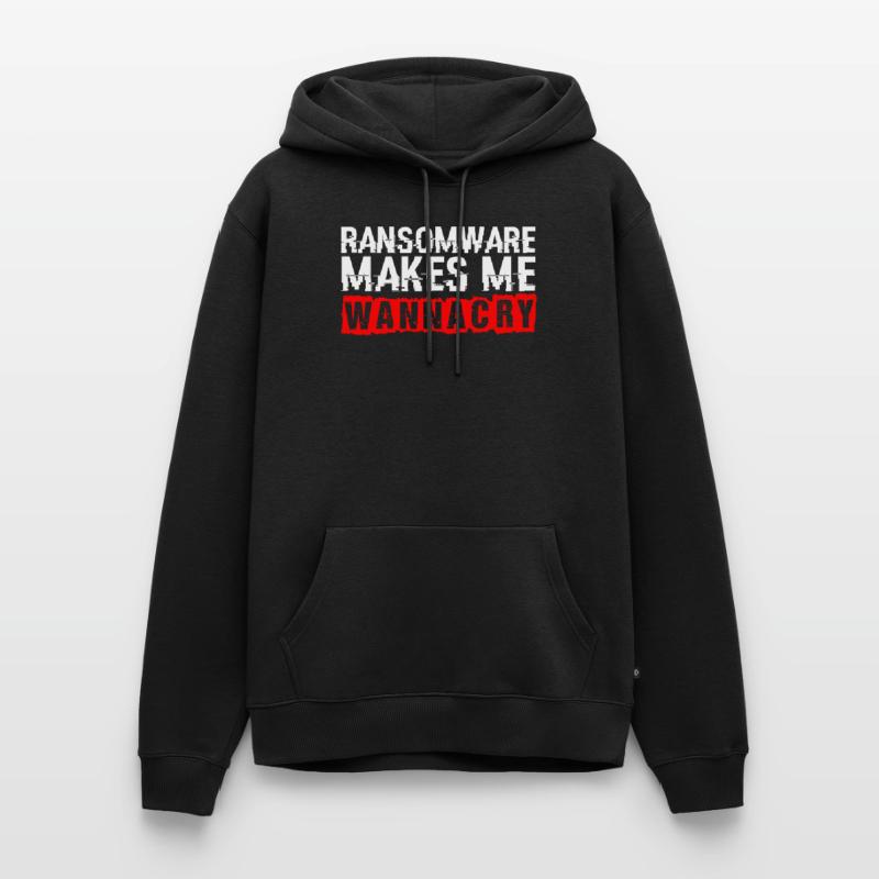 Ransomware Makes Me Cry Hacker Code Hackers Men’s Premium Organic Hoodie