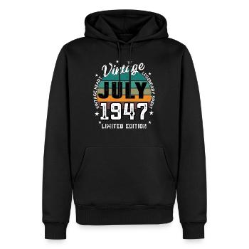 Retro 78 Jahre alt Jahrgang JULI 1947 78. Geburtstag - Männer Premium Bio Hoodie - Schwarz - Vorne - Nico (187cm)