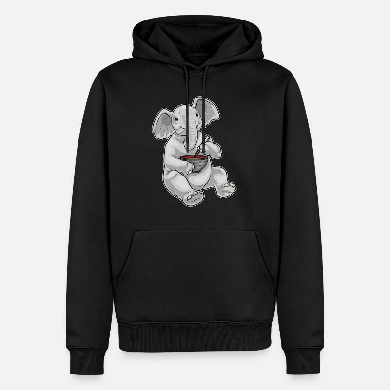 Elephant Bowl Ramen - Sweat à capuche Premium bio Homme - noir