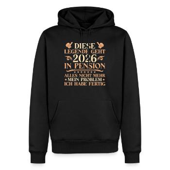 Pensionär 2026 Arbeitskollege Abschied - Pensionär - Männer Premium Bio Hoodie - Schwarz - Vorne - Nico (187cm)