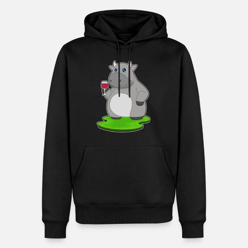 Vin rouge de vache - Sweat à capuche Premium bio Homme - noir