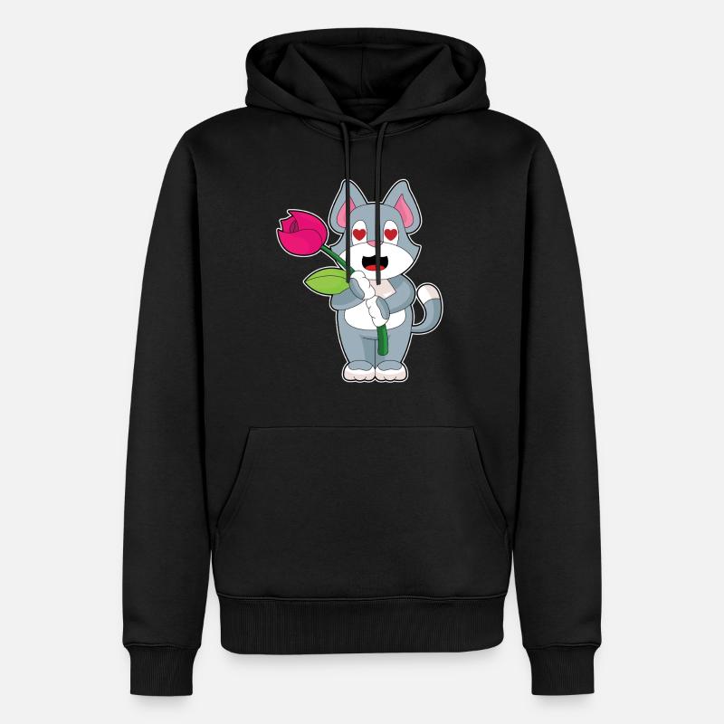 Fleur de chat - Sweat à capuche Premium bio Homme - noir