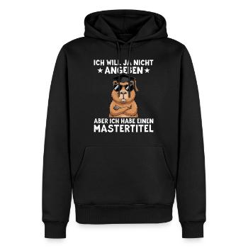 Masterprüfung bestanden Capybara Master Abschluss - Männer Premium Bio Hoodie - Schwarz - Vorne - Nico (187cm)