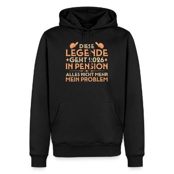 Pension 2026 - Arbeitskollege im Ruhestand - Männer Premium Bio Hoodie - Schwarz - Vorne - Nico (187cm)