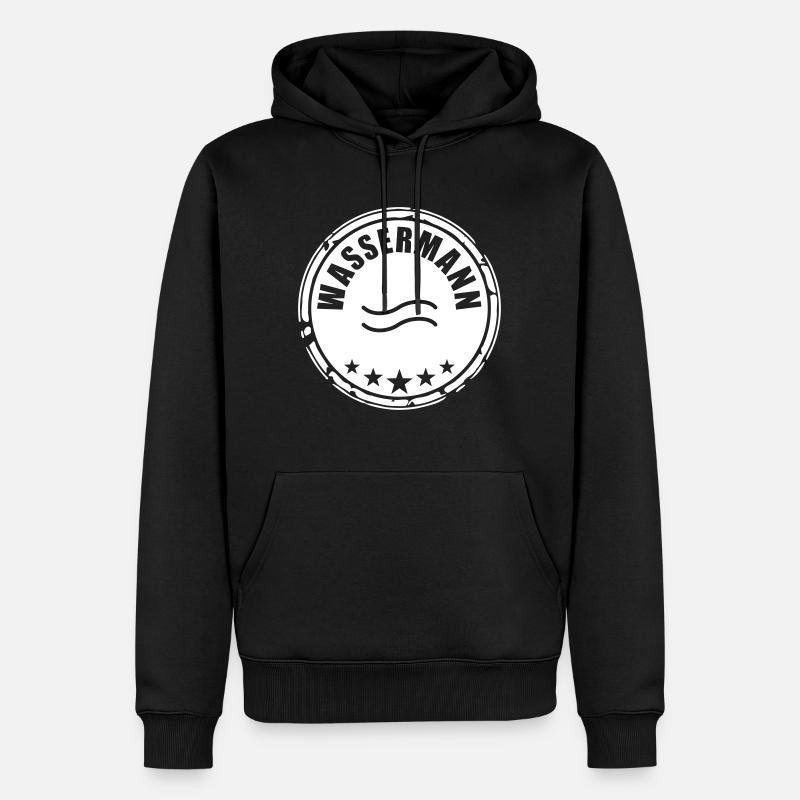 Sternzeichen Wassermann - Männer Premium Bio Hoodie - Schwarz
