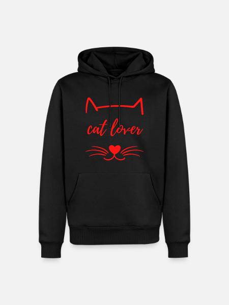 cat lover cats love saying gift idea - Men’s Premium Organic Hoodie - black