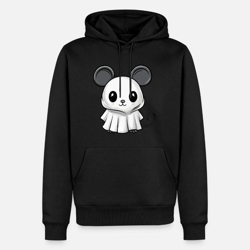 Mouse Halloween Comic Ghost - Men’s Premium Organic Hoodie - black