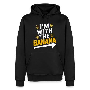 I'm With The Banana Costume Matching Couple - Men’s Premium Organic Hoodie - black - Front - Nico (187cm)