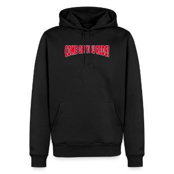 Come On You Reds! Stadium Cheer - Men’s Premium Organic Hoodie - black - Front - Nico (187cm)