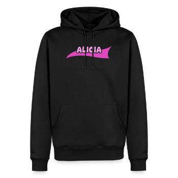 Geschenk für Alicia - Männer Premium Bio Hoodie - Schwarz - Vorne - Nico (187cm)