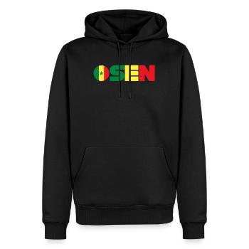 Senegal - Männer Premium Bio Hoodie - Schwarz - Vorne - Nico (187cm)