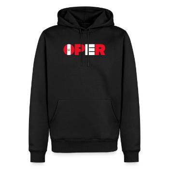 Pérou - Sweat à capuche Premium bio Homme - noir - Devant - Nico (187cm)