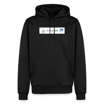 Ich bin kein Roboter - Männer Premium Bio Hoodie - Schwarz - Vorne - Nico (187cm)