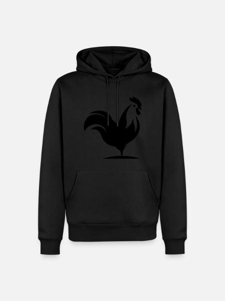 Hahn Tier silhouette - Männer Premium Bio Hoodie - Schwarz