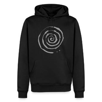 Spiral - Men’s Premium Organic Hoodie - black - Front - Nico (187cm)