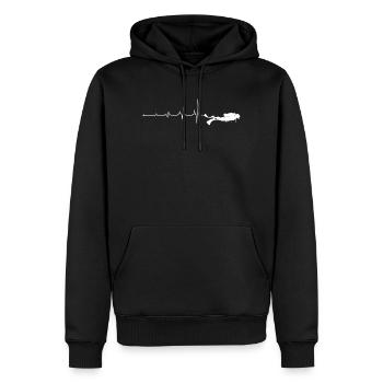 Plongée sous-marine Heartbeat - Sweat à capuche Premium bio Homme - noir - Devant - Nico (187cm)