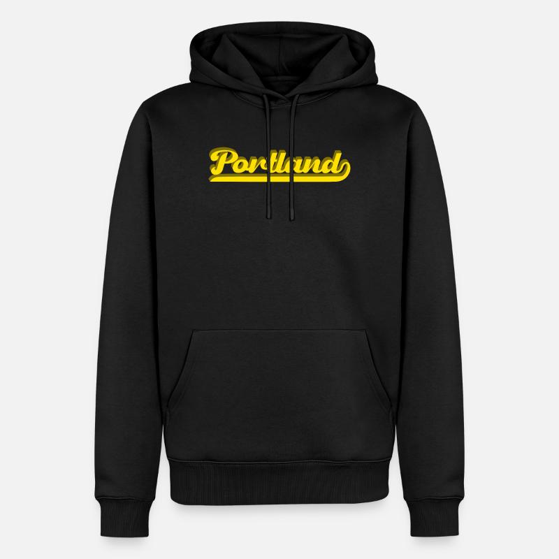 Portland Rétro Script - Sweat à capuche Premium bio Homme - noir