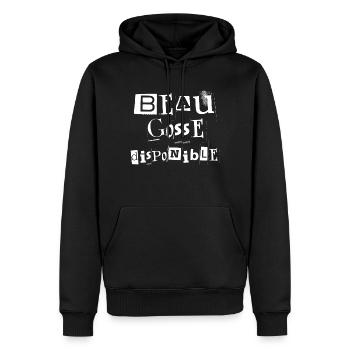 Beau gosse disponible - Sweat à capuche Premium bio Homme - noir - Devant - Nico (187cm)