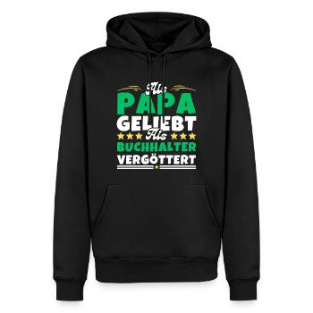 Als Papa geliebt, als Buchhalter vergöttert - Männer Premium Bio Hoodie - Schwarz - Vorne - Nico (187cm)
