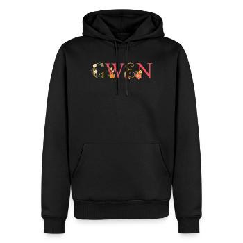 GWEN Name mit Blumen geschmückt - Männer Premium Bio Hoodie - Schwarz - Vorne - Nico (187cm)