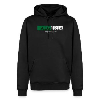 Algérie Mon Origine - Sweat à capuche Premium bio Homme - noir - Devant - Nico (187cm)