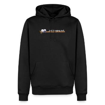 Just Hanging Out – Süßes Panda Chill Design - Männer Premium Bio Hoodie - Schwarz - Vorne - Nico (187cm)