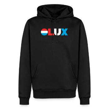 Luxemburg - Männer Premium Bio Hoodie - Schwarz - Vorne - Nico (187cm)