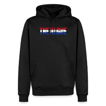 La Haye Pays-Bas La Haye - Sweat à capuche Premium bio Homme - noir - Devant - Nico (187cm)