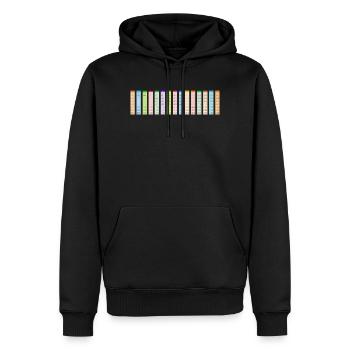 Table de multiplication colorée numérotée 15x15 - Sweat à capuche Premium bio Homme - noir - Devant - Nico (187cm)