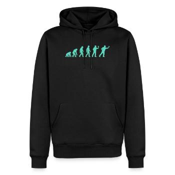 Silhouette évolutive avancée - Sweat à capuche Premium bio Homme - noir - Devant - Nico (187cm)