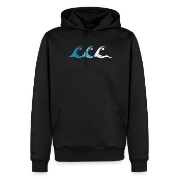 Wasser Wellen Wiederholung Meer Natur Logo icon - Männer Premium Bio Hoodie - Schwarz - Vorne - Nico (187cm)