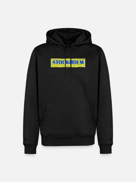 Stockholm Waves Lettering - Men’s Premium Organic Hoodie - black