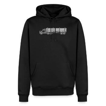 Traktortransporter - Männer Premium Bio Hoodie - Schwarz - Vorne - Nico (187cm)