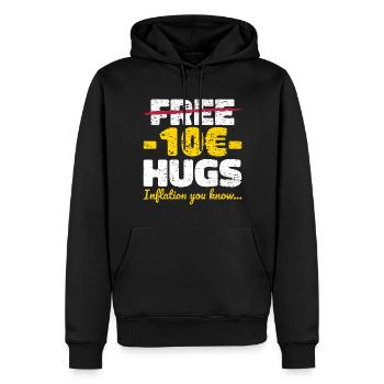 Cadeau de câlins sans inflation - Sweat à capuche Premium bio Homme - noir - Devant - Nico (187cm)
