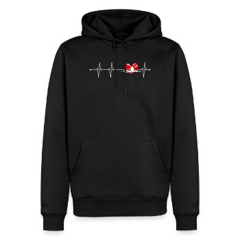Heartbeat Glide Fitness - Sweat à capuche Premium bio Homme - noir - Devant - Nico (187cm)