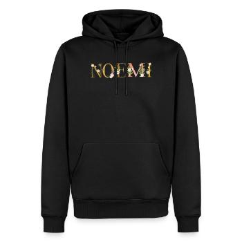 NOEMI name decorated with flowers - Men’s Premium Organic Hoodie - black - Front - Nico (187cm)