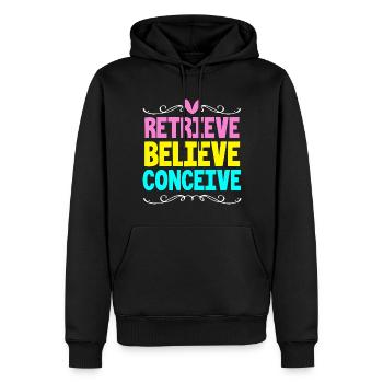 Embryo Transfer Day Fetus - Men’s Premium Organic Hoodie - black - Front - Nico (187cm)
