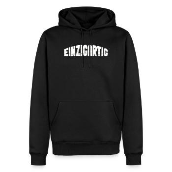 Unique - Men’s Premium Organic Hoodie - black - Front - Nico (187cm)