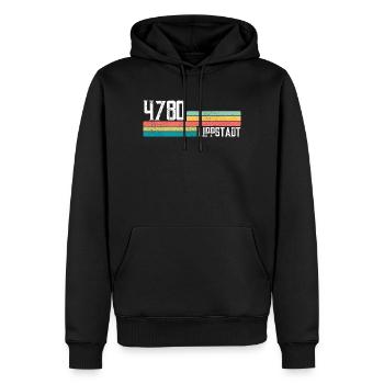 4780 Lippstadt Postleitzahlen Alte PLZ Vintage - Männer Premium Bio Hoodie - Schwarz - Vorne - Nico (187cm)