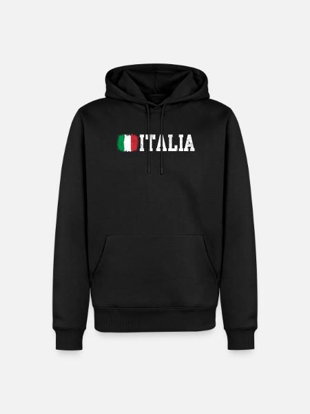 Drapeau de l’Italie - Sweat à capuche Premium bio Homme - noir