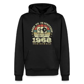 Original Vintage Jubiläumsgeschenkidee 1968 - Männer Premium Bio Hoodie - Schwarz - Vorne - Nico (187cm)